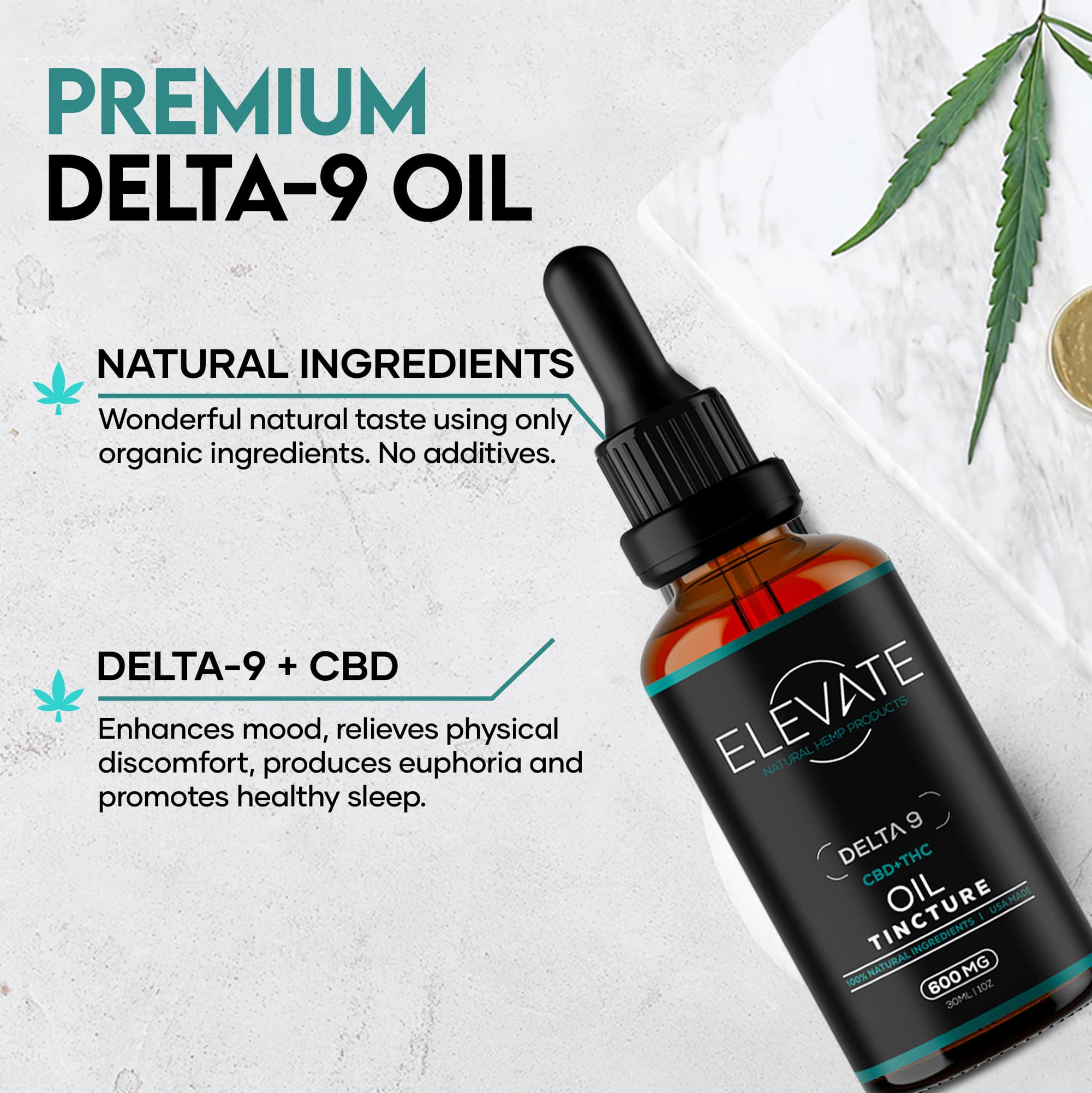 Delta 9 Oil Tincture - Elevate