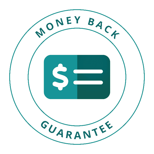 Money Back Guarantee with dollar sign and check symbol