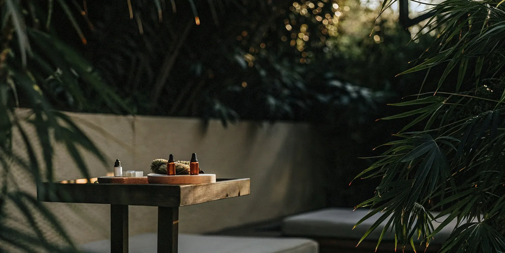 A selection of the best edibles and tinctures for relaxation on an outdoor table.