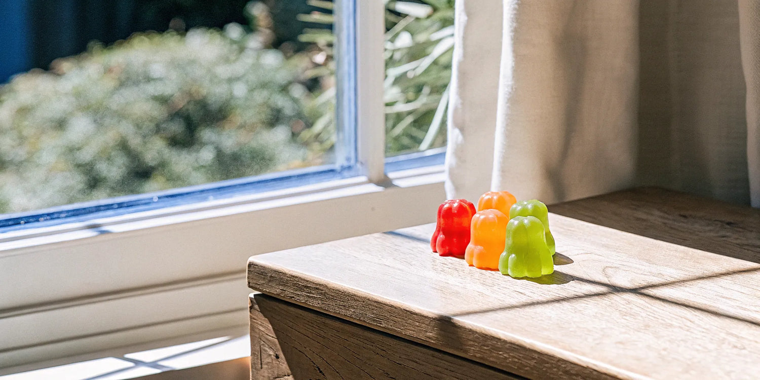 A pile of colorful HHC gummies and their effects on mood and relaxation.