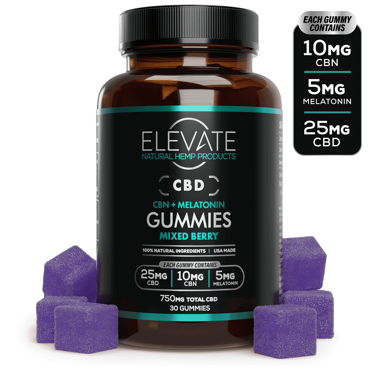CBD + CBN Indica Sleep Gummies (Mixed Berry) - Elevate