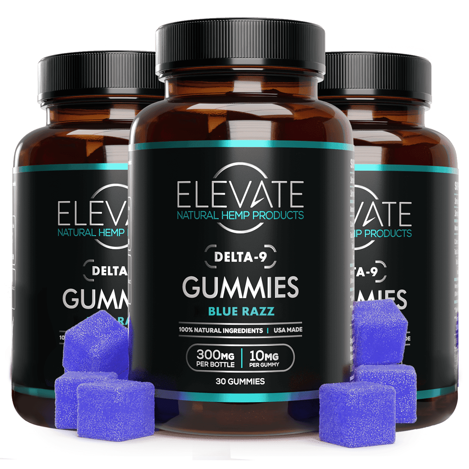 Delta 9 THC Sativa Gummies - Blue Razz - Elevate