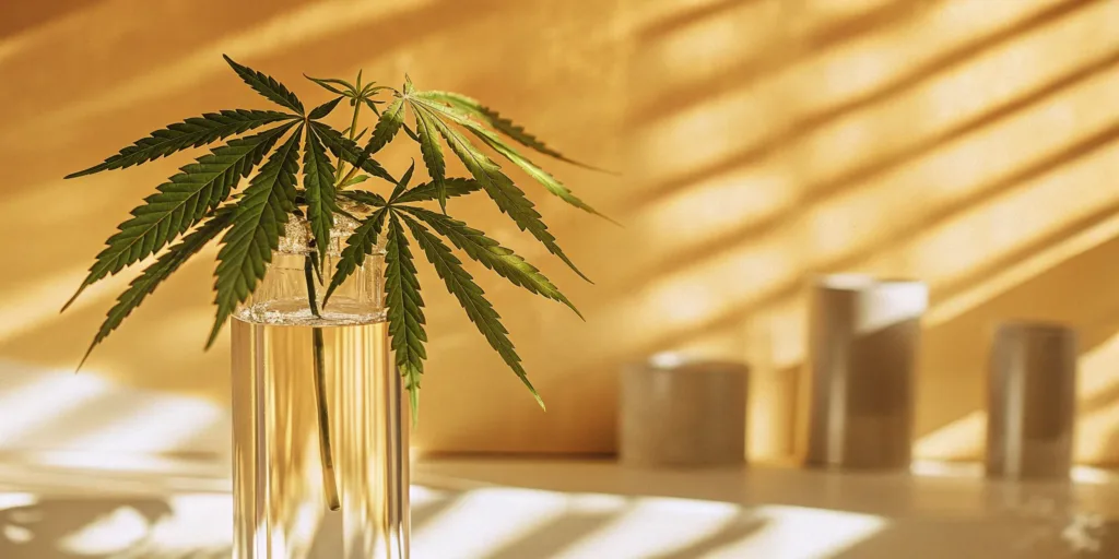 A cannabis leaf representing the cannabinoid THCV and how it works in the body.