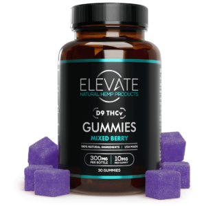 D9 THCv Gummies Mixed Berry, 300mg per bottle, 30 gummies
