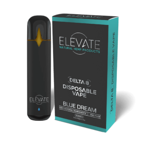 Delta 8 Disposable Vape - Blue Dream flavor, Elevate brand, 100% natural ingredients.